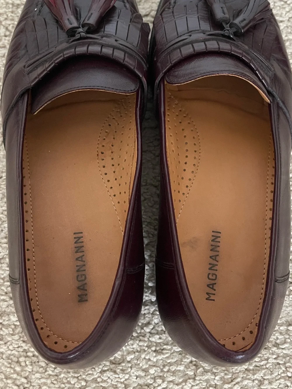 Men's Magnanni Dress Loafer 9341 Burgundy Tassels Kiltie Size 10 W Made in Spain